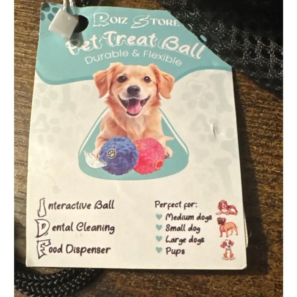2 Dog Treat Dispensing Ball Chew Toy Giggle Play Toys Fetch 2 for 1